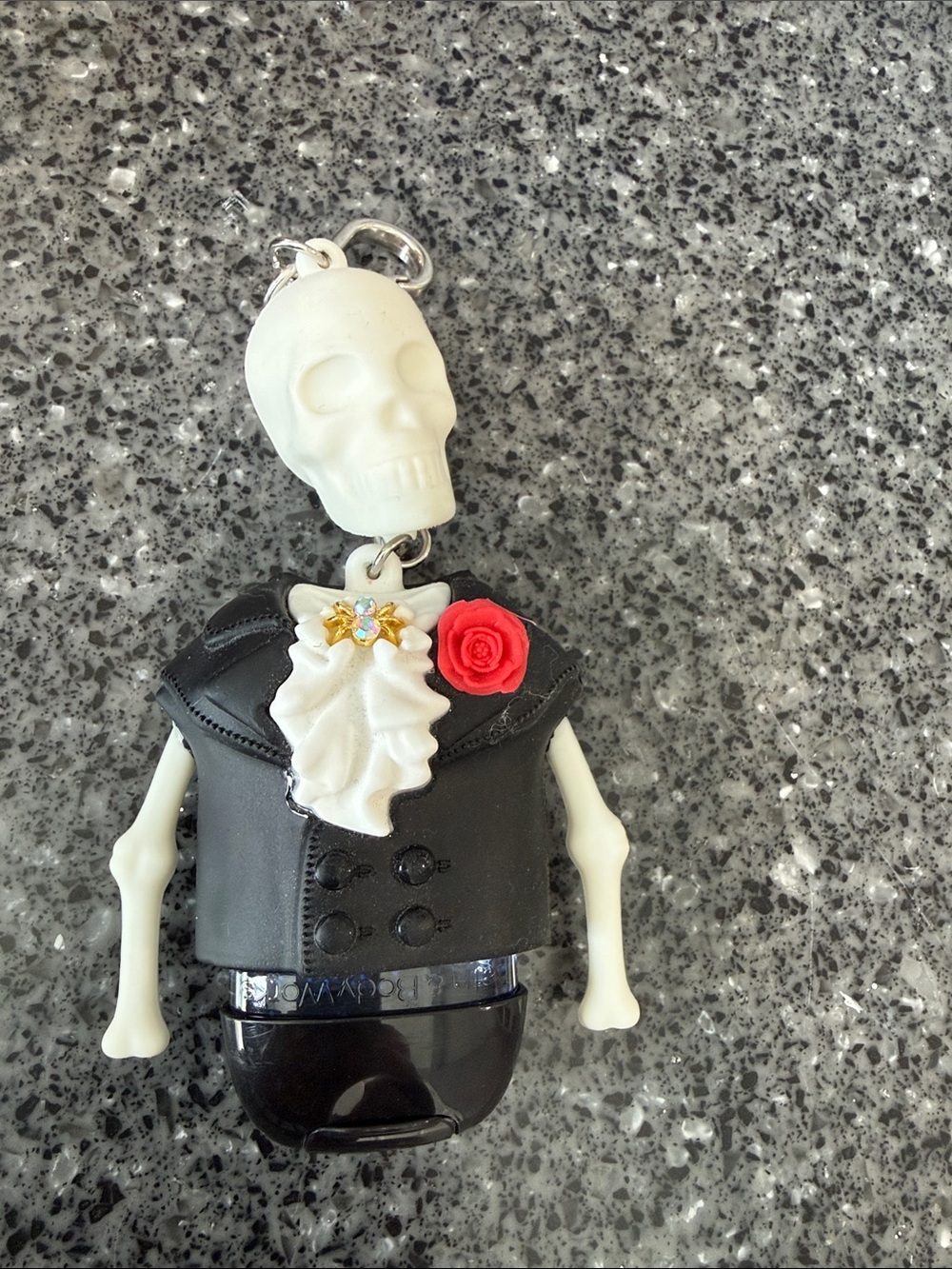Bath & Body Works Glow in the Dark Skeleton Keychain Hand Sanitizer Holder